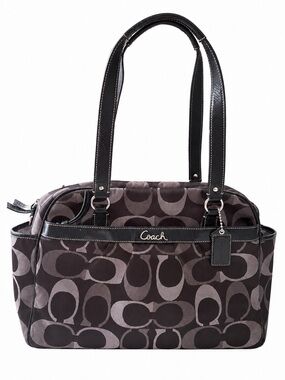 Coach Signature C Monogram Diaper Bag Black Gray Y2K Style